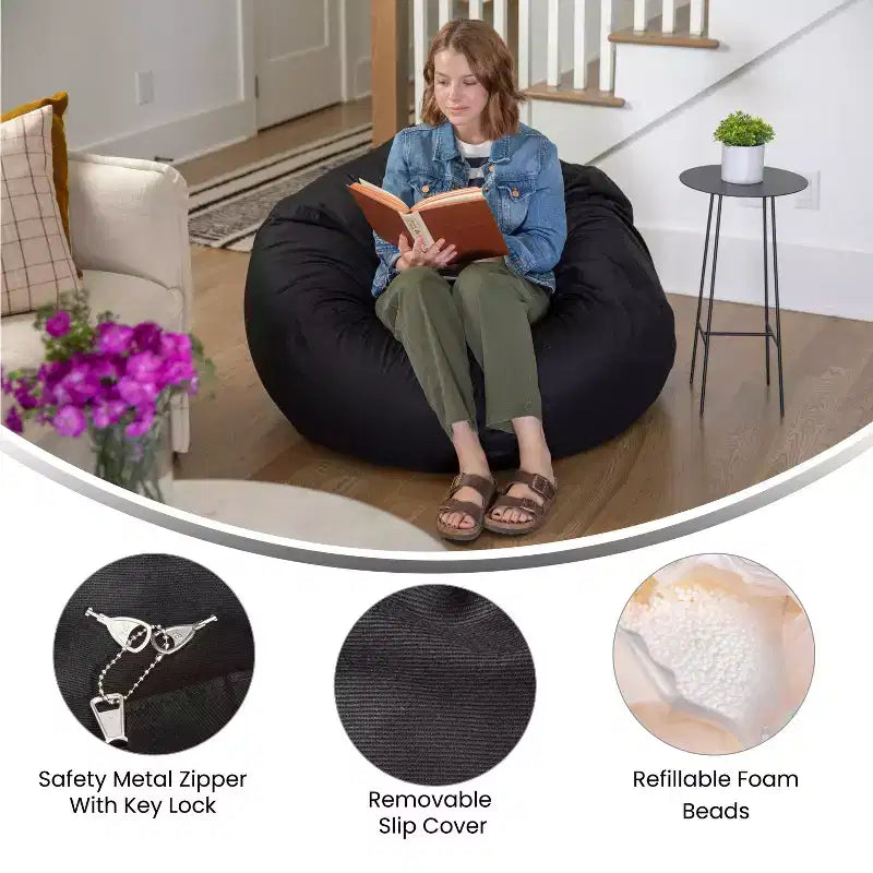 Flash Furniture Pouf surdimensionné pour enfants et adultes