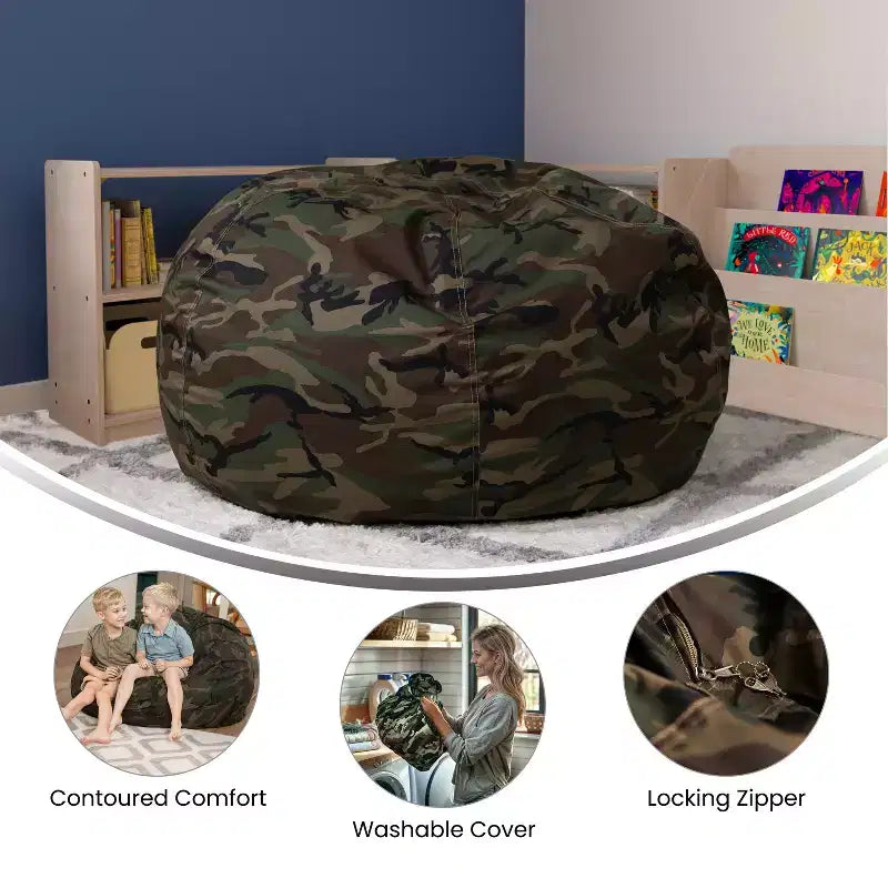 Flash Furniture Pouf surdimensionné pour enfants et adultes