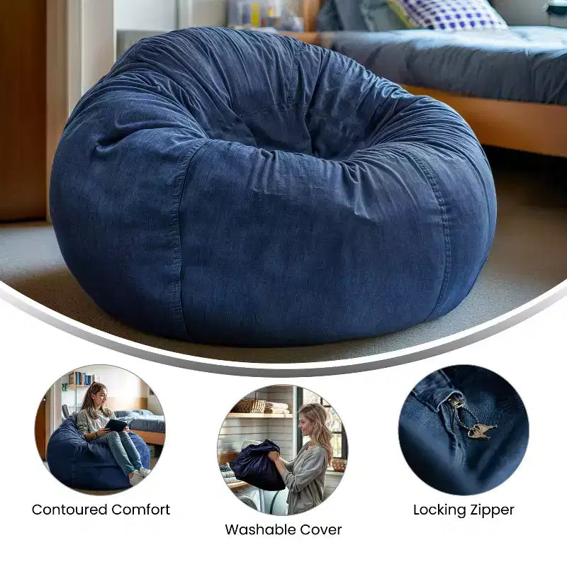 Flash Furniture Pouf surdimensionné pour enfants et adultes