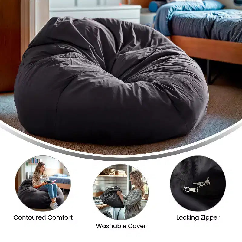 Flash Furniture Pouf surdimensionné pour enfants et adultes
