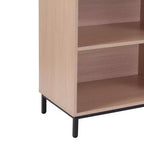 Flash Furniture Dudley, bibliothèque ouverte à 4 étagères, hauteur 75 cm, rangement en imitation chêne