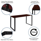 Flash Furniture Bureau Moderne de Qualité Commerciale Style Industriel, Bureau d'Ordinateur Robuste pour Bureau à Domicile - Longueur 55