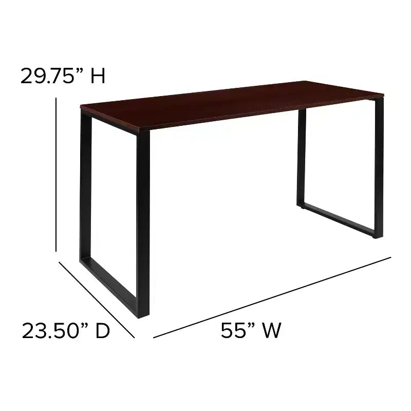 Flash Furniture Bureau Moderne de Qualité Commerciale Style Industriel, Bureau d'Ordinateur Robuste pour Bureau à Domicile - Longueur 55