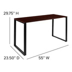 Flash Furniture Bureau Moderne de Qualité Commerciale Style Industriel, Bureau d'Ordinateur Robuste pour Bureau à Domicile - Longueur 55