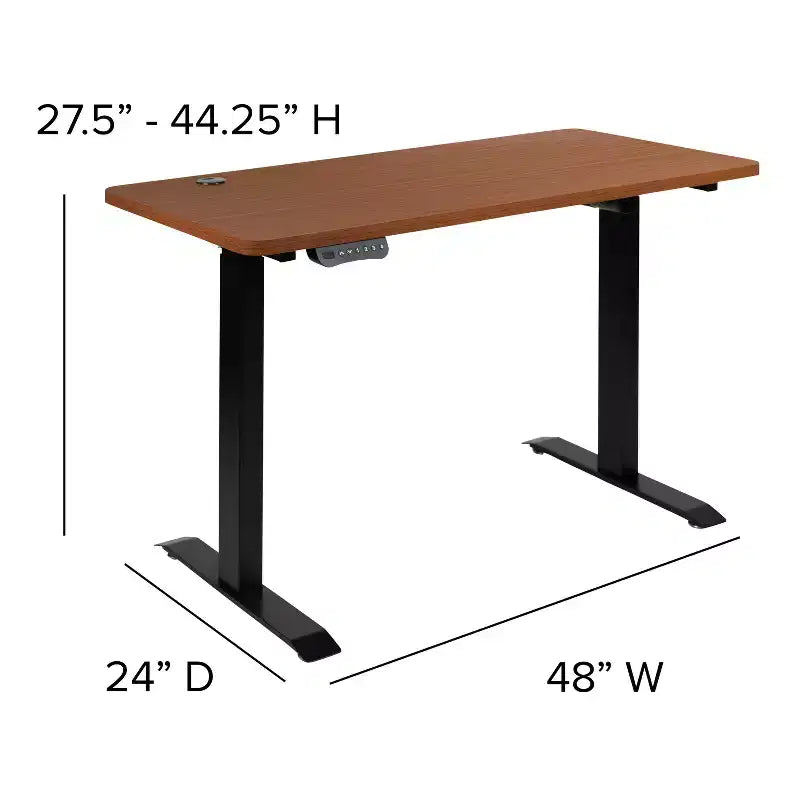 Bureau réglable en hauteur électrique Flash Furniture - Plateau de table 48 de large - 24 de profondeur