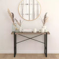 Flash Furniture Hanover Park Rustic Wood Grain Finish Console Table with Black Metal Frame