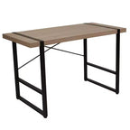 Console de table Flash Furniture Hanover Park au fini grain de bois rustique avec cadre en métal noir