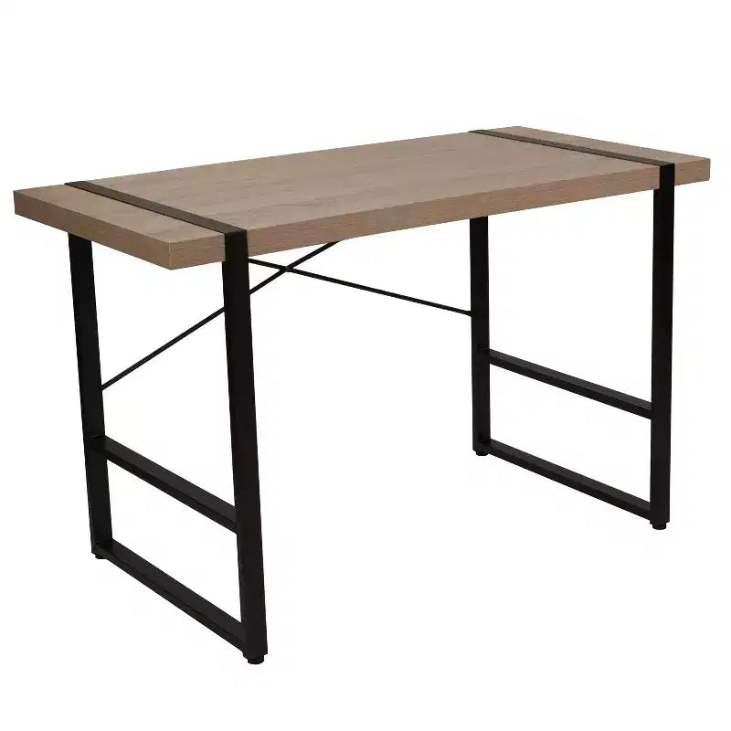Console de table Flash Furniture Hanover Park au fini grain de bois rustique avec cadre en métal noir