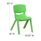 Flash Furniture Lot de 10 chaises d'école empilables en plastique avec hauteur d'assise de 30,5 cm