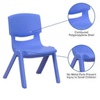 Flash Furniture Lot de 10 chaises d'école empilables en plastique avec hauteur d'assise de 30,5 cm