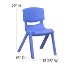 Flash Furniture Lot de 10 chaises d'école empilables en plastique avec hauteur d'assise de 30,5 cm