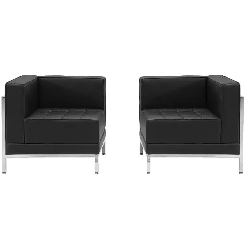 Flash Furniture HERCULES Imagination Series Ensemble de 2 chaises d'angle en cuir synthétique avec crochets d'assemblage