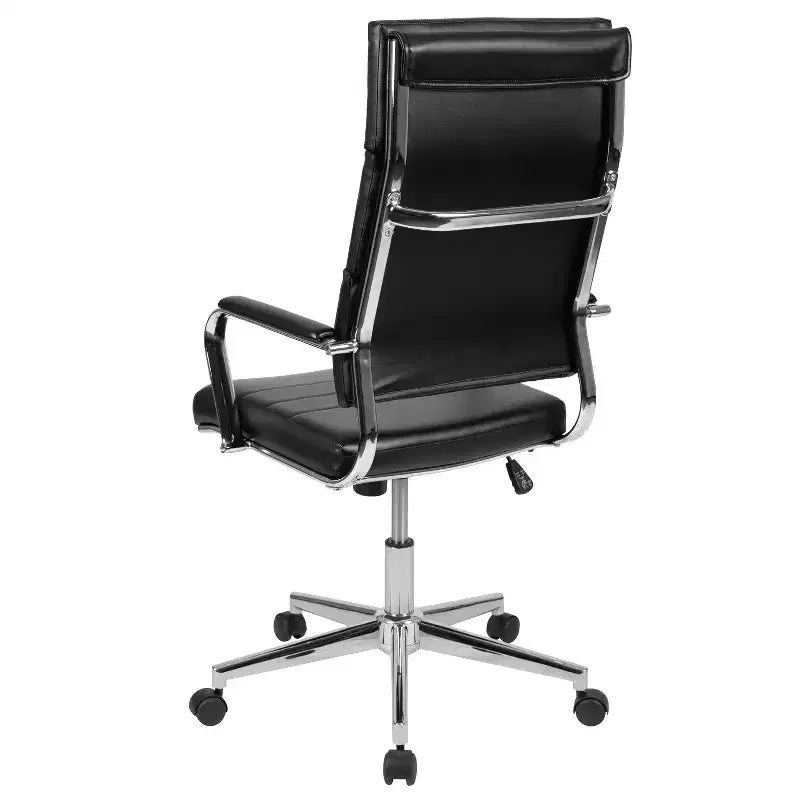 Chaise de bureau pivotante de direction contemporaine en cuir souple avec panneau dossier haut Flash Furniture
