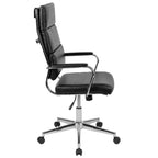Chaise de bureau pivotante de direction contemporaine en cuir souple avec panneau dossier haut Flash Furniture