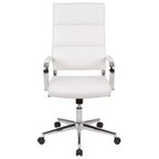 Chaise de bureau pivotante de direction contemporaine en cuir souple avec panneau dossier haut Flash Furniture