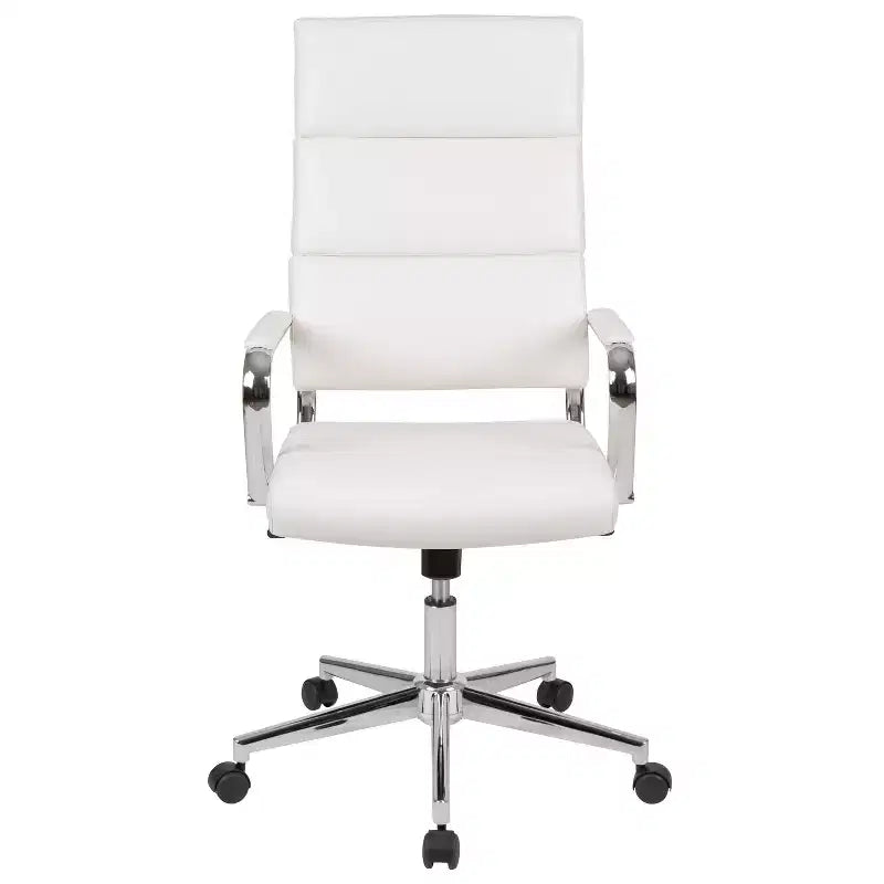 Chaise de bureau pivotante de direction contemporaine en cuir souple avec panneau dossier haut Flash Furniture