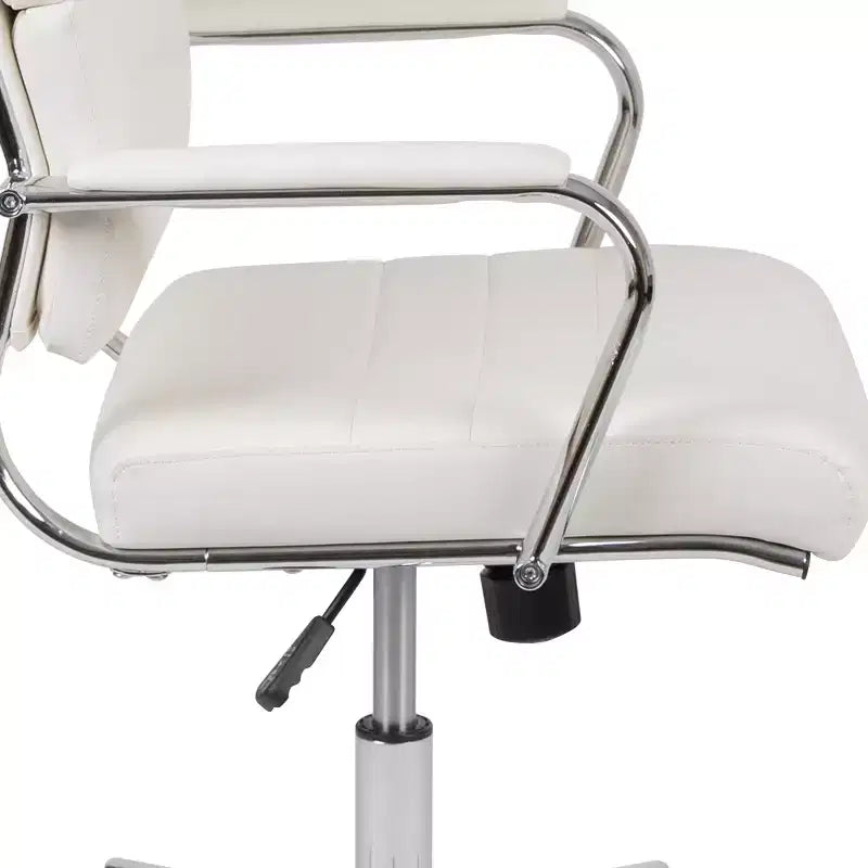Chaise de bureau pivotante de direction contemporaine en cuir souple avec panneau dossier haut Flash Furniture