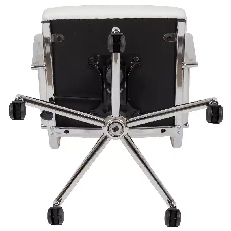 Chaise de bureau pivotante de direction contemporaine en cuir souple avec panneau dossier haut Flash Furniture