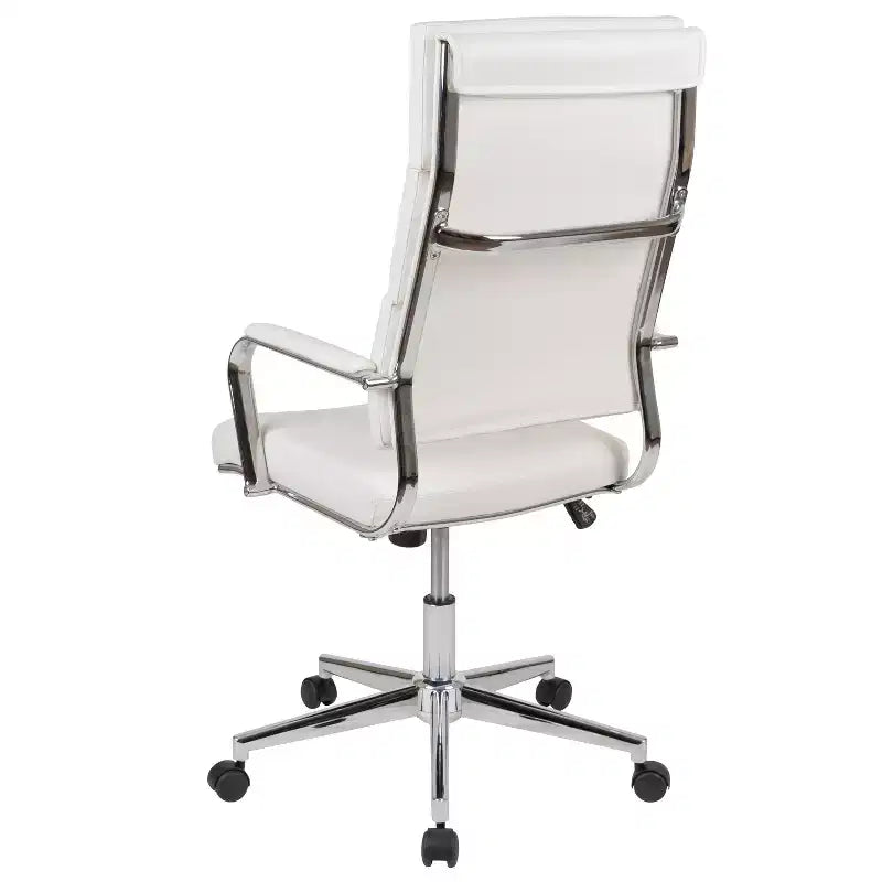 Chaise de bureau pivotante de direction contemporaine en cuir souple avec panneau dossier haut Flash Furniture
