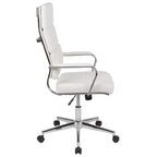 Chaise de bureau pivotante de direction contemporaine en cuir souple avec panneau dossier haut Flash Furniture