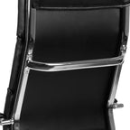 Chaise de bureau pivotante de direction contemporaine en cuir souple avec panneau dossier haut Flash Furniture