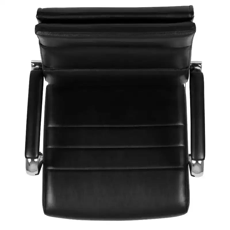 Chaise de bureau pivotante de direction contemporaine en cuir souple avec panneau dossier haut Flash Furniture