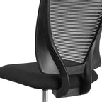 Chaise de bureau ergonomique Flash Furniture avec dossier mi-haut en maille, siège en tissu noir et repose-pieds réglable