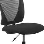 Chaise de bureau ergonomique Flash Furniture avec dossier mi-haut en maille, siège en tissu noir et repose-pieds réglable