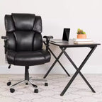 Flash Furniture Série HERCULES Chaise de bureau ergonomique pivotante exécutive grand et fort, utilisation intensive 24h/24 et 7j/7, capacité de 181 kg, avec bouton lombaire et appui-tête et dossier capitonnés