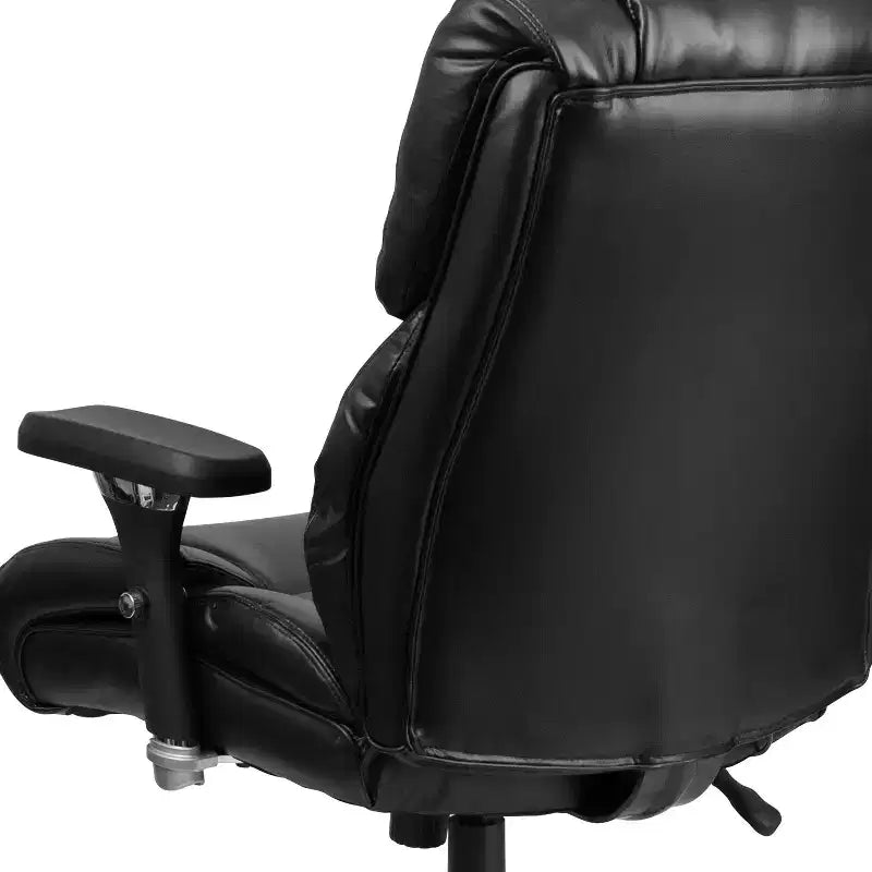 Flash Furniture Série HERCULES Chaise de bureau ergonomique pivotante exécutive grand et fort, utilisation intensive 24h/24 et 7j/7, capacité de 181 kg, avec bouton lombaire et appui-tête et dossier capitonnés