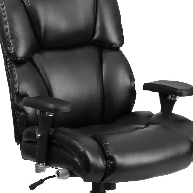 Flash Furniture Série HERCULES Chaise de bureau ergonomique pivotante exécutive grand et fort, utilisation intensive 24h/24 et 7j/7, capacité de 181 kg, avec bouton lombaire et appui-tête et dossier capitonnés