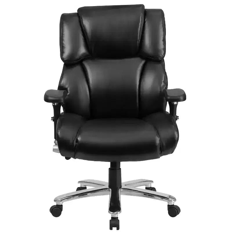 Flash Furniture Série HERCULES Chaise de bureau ergonomique pivotante exécutive grand et fort, utilisation intensive 24h/24 et 7j/7, capacité de 181 kg, avec bouton lombaire et appui-tête et dossier capitonnés