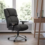 Flash Furniture Série HERCULES Chaise de bureau ergonomique pivotante exécutive grand et fort, utilisation intensive 24h/24 et 7j/7, capacité de 181 kg, avec bouton lombaire et appui-tête et dossier capitonnés