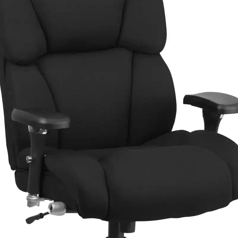 Flash Furniture Série HERCULES Chaise de bureau ergonomique pivotante exécutive grand et fort, utilisation intensive 24h/24 et 7j/7, capacité de 181 kg, avec bouton lombaire et appui-tête et dossier capitonnés