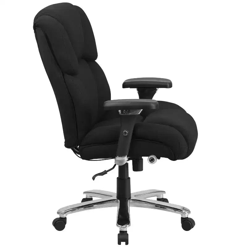 Flash Furniture Série HERCULES Chaise de bureau ergonomique pivotante exécutive grand et fort, utilisation intensive 24h/24 et 7j/7, capacité de 181 kg, avec bouton lombaire et appui-tête et dossier capitonnés