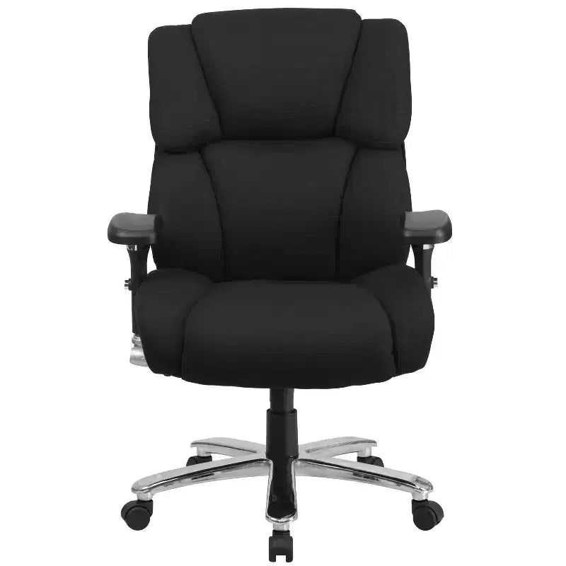 Flash Furniture Série HERCULES Chaise de bureau ergonomique pivotante exécutive grand et fort, utilisation intensive 24h/24 et 7j/7, capacité de 181 kg, avec bouton lombaire et appui-tête et dossier capitonnés