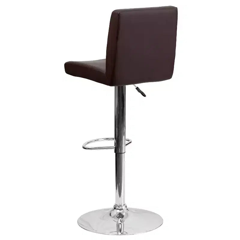 Tabouret de bar contemporain Flash Furniture en vinyle, hauteur réglable, avec dossier à panneaux et base chromée