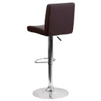 Tabouret de bar contemporain Flash Furniture en vinyle, hauteur réglable, avec dossier à panneaux et base chromée