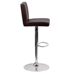 Tabouret de bar contemporain Flash Furniture en vinyle, hauteur réglable, avec dossier à panneaux et base chromée