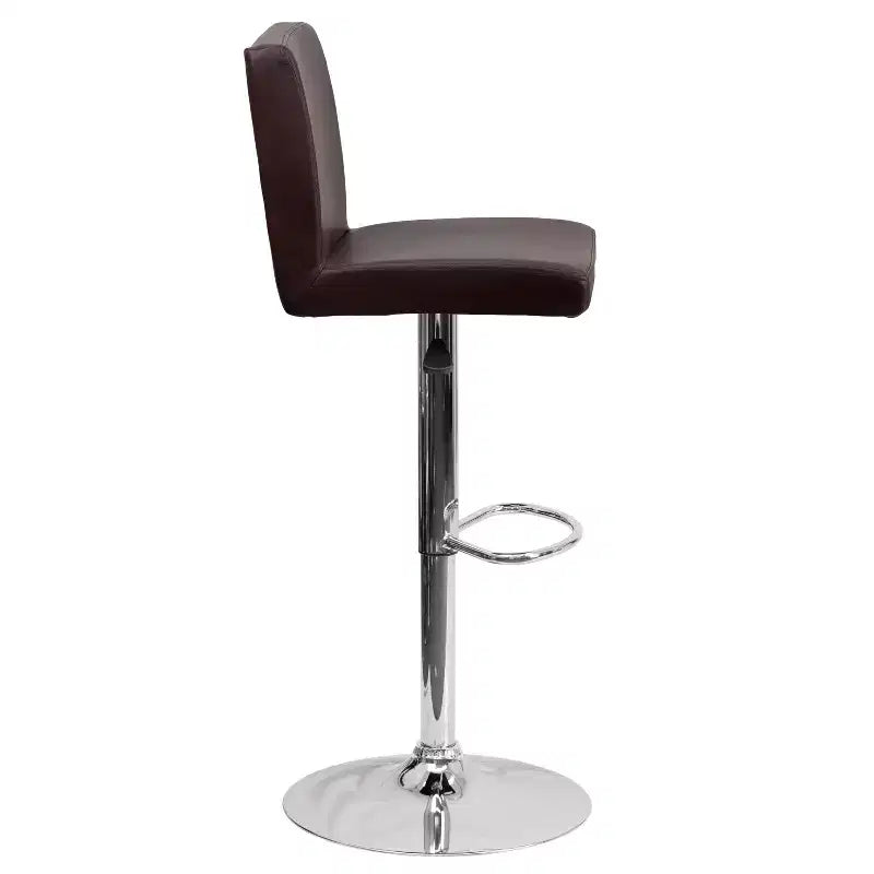 Tabouret de bar contemporain Flash Furniture en vinyle, hauteur réglable, avec dossier à panneaux et base chromée