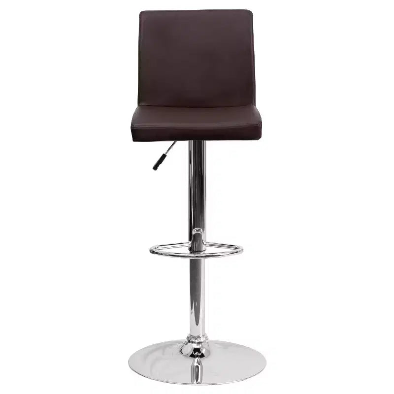 Tabouret de bar contemporain Flash Furniture en vinyle, hauteur réglable, avec dossier à panneaux et base chromée