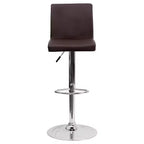 Tabouret de bar contemporain Flash Furniture en vinyle, hauteur réglable, avec dossier à panneaux et base chromée