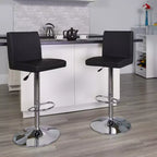 Tabouret de bar contemporain Flash Furniture en vinyle, hauteur réglable, avec dossier à panneaux et base chromée