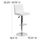 Tabouret de bar contemporain Flash Furniture en vinyle, hauteur réglable, avec dossier à panneaux et base chromée