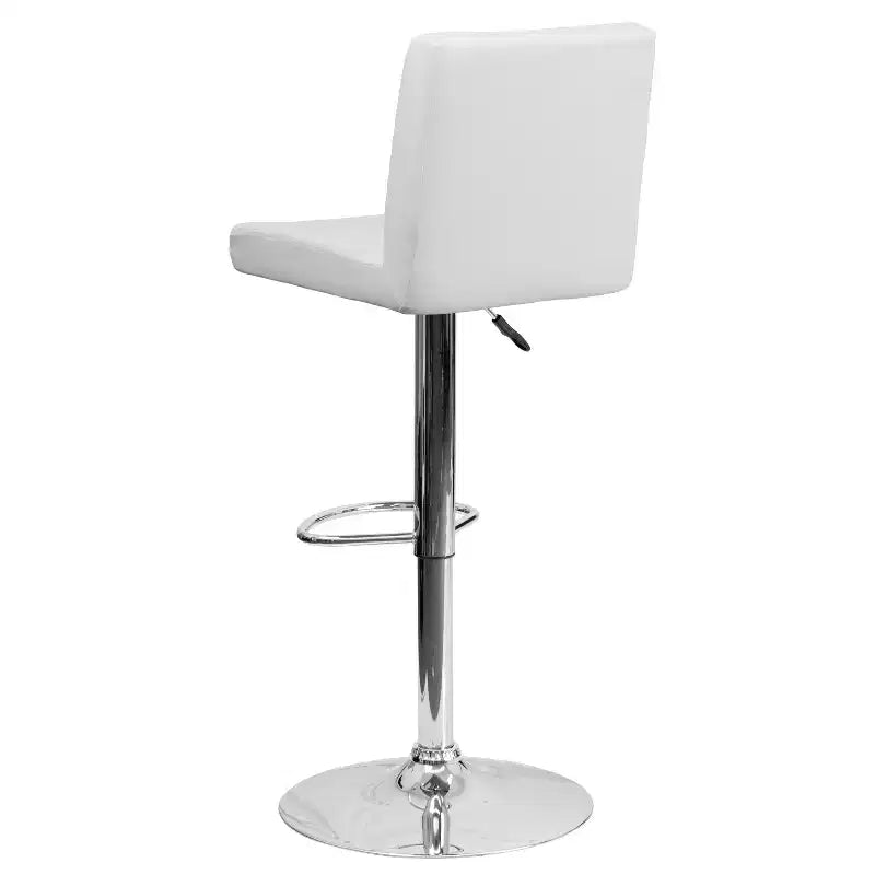 Tabouret de bar contemporain Flash Furniture en vinyle, hauteur réglable, avec dossier à panneaux et base chromée