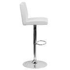 Tabouret de bar contemporain Flash Furniture en vinyle, hauteur réglable, avec dossier à panneaux et base chromée