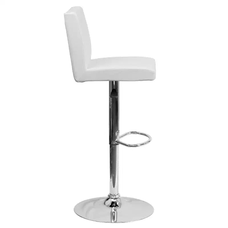 Tabouret de bar contemporain Flash Furniture en vinyle, hauteur réglable, avec dossier à panneaux et base chromée