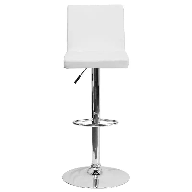 Tabouret de bar contemporain Flash Furniture en vinyle, hauteur réglable, avec dossier à panneaux et base chromée