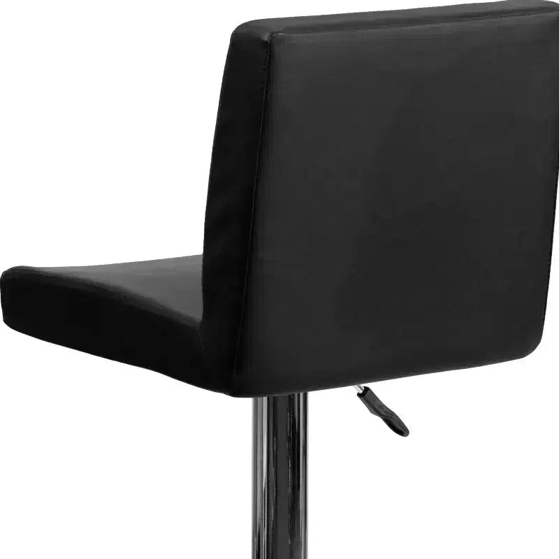 Tabouret de bar contemporain Flash Furniture en vinyle, hauteur réglable, avec dossier à panneaux et base chromée