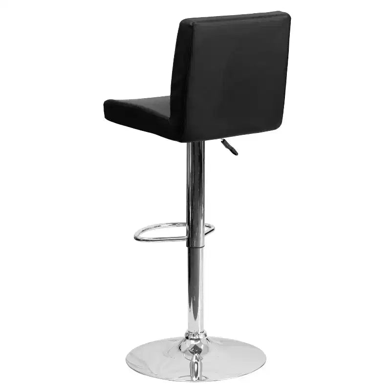 Tabouret de bar contemporain Flash Furniture en vinyle, hauteur réglable, avec dossier à panneaux et base chromée